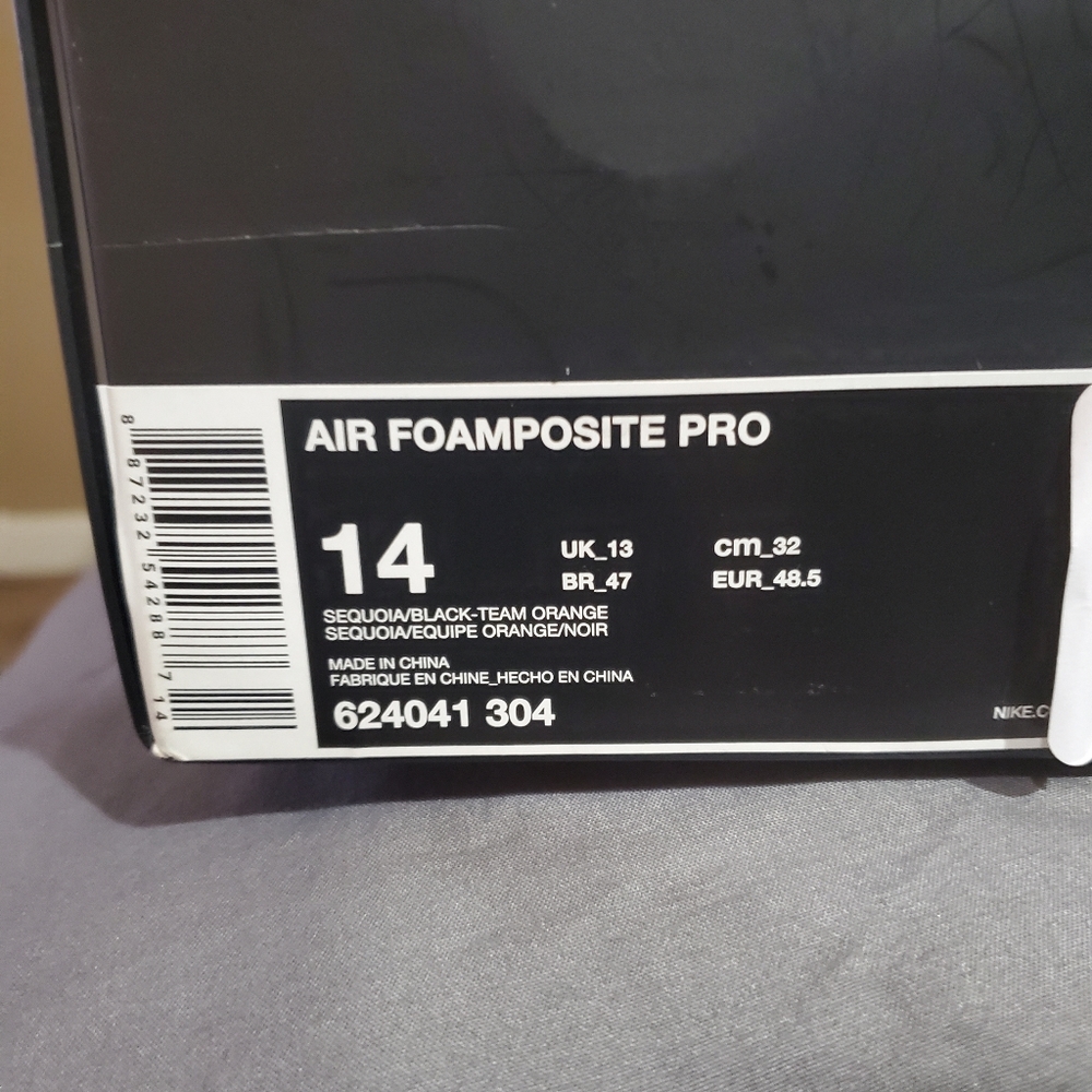 Air Foamposite Sequoia Men Size 14